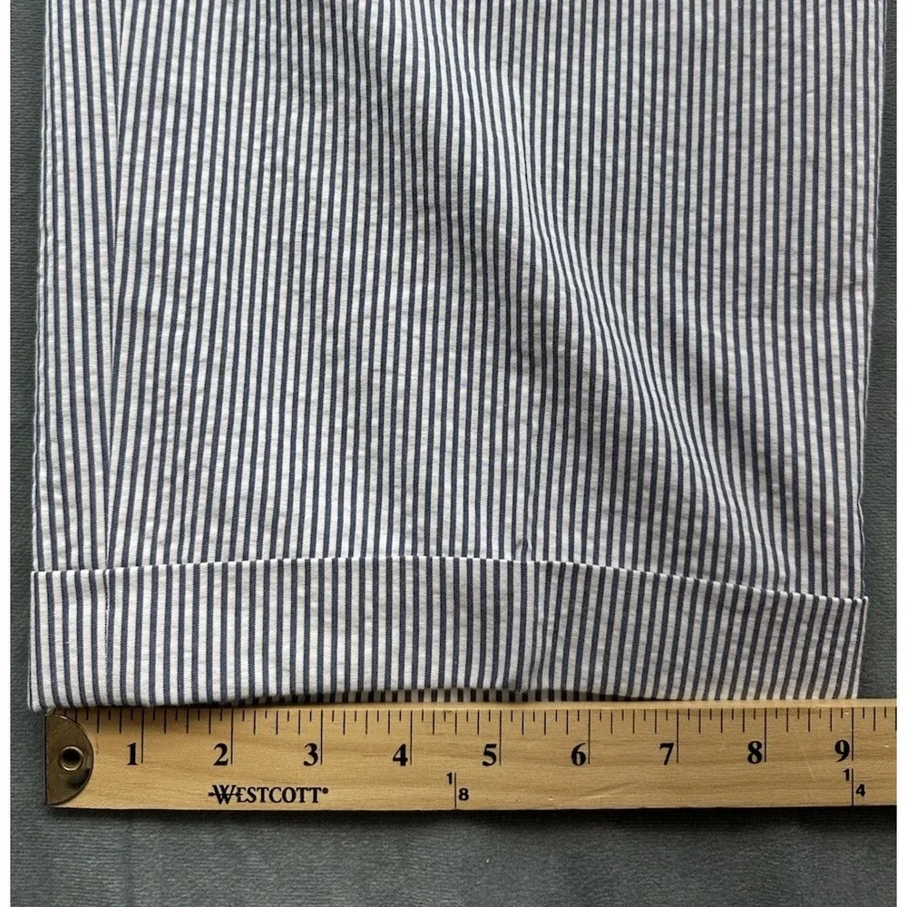 Brooks Brothers Seersucker Pants Men's‎ 37x31 Blue Pleated Cuffed Cotton Preppy